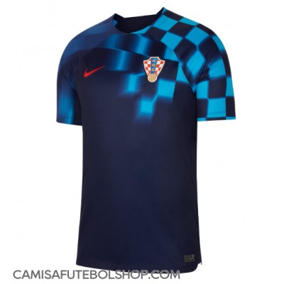 Camisa de time de futebol Croácia Replicas 2º Equipamento Mundo 2022 Manga Curta